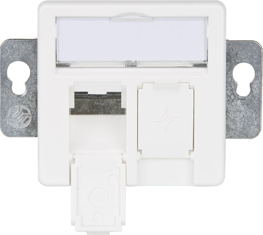 Module mount 50x50, 2-gang flush-mounted/50 alpine white, 1 piece