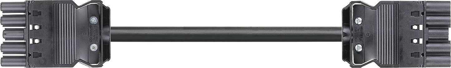 Wieland GST18i5 1.0m black connection cable, H05VV-F 5G1.5mm² 5-pin, socket - plug