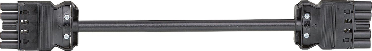 Verbindungsleit. Wieland GST18i5 1,0m, schwarz, H05VV-F 5G2,5mm² 5-polig, Buchse - Stecker