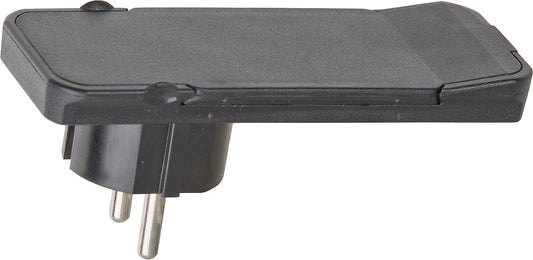 Flat Plug, Schuko plug, flat plug in black, reconnectable, without cable