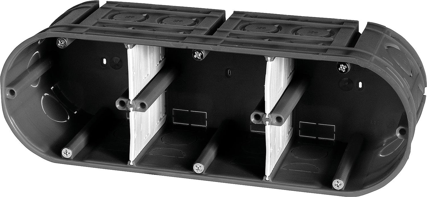 F-Tronic 2-gang flush-mounted device box, 2x Ø 60 mm, 63 mm deep