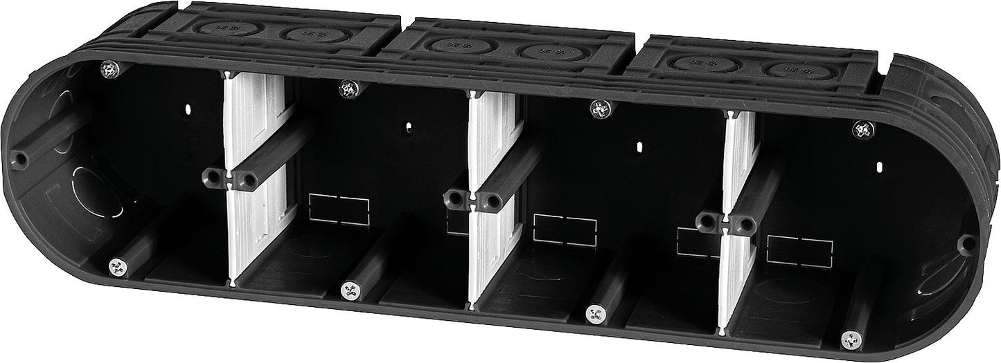 F-Tronic 2-gang flush-mounted device box, 2x Ø 60 mm, 63 mm deep