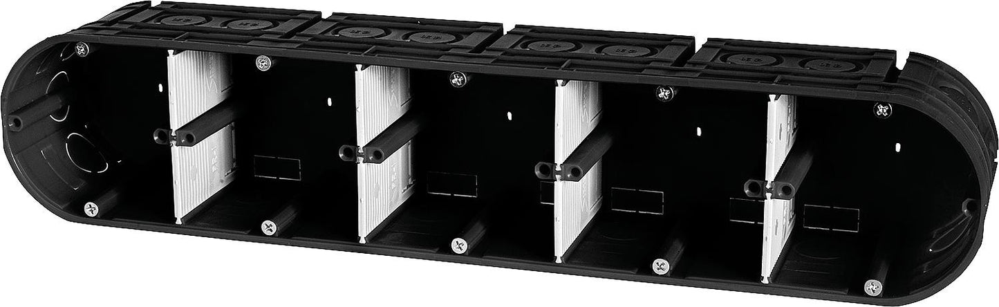 F-Tronic 2-gang flush-mounted device box, 2x Ø 60 mm, 63 mm deep