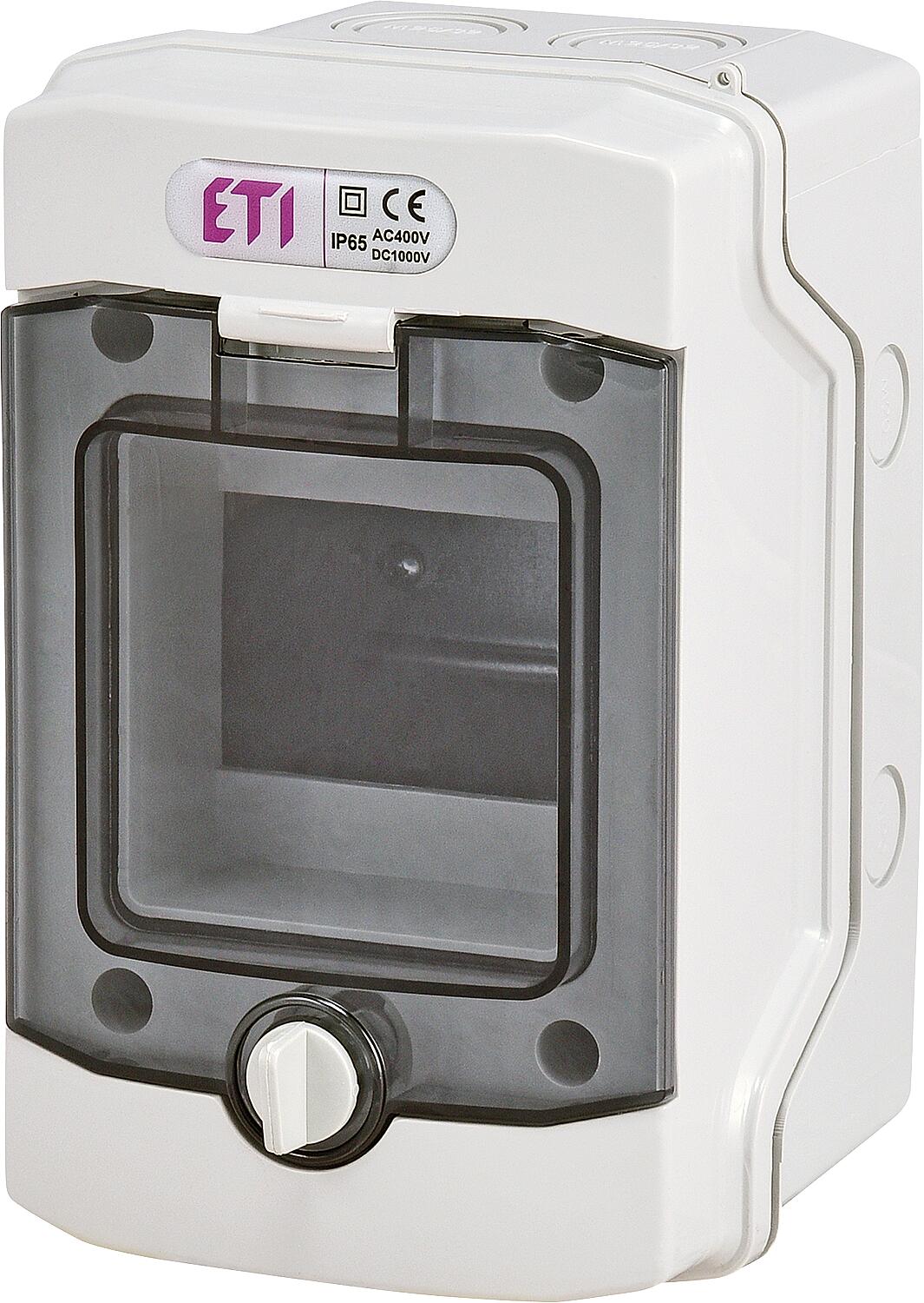 Surface-mounted distribution box ECH-4G, 1 row, 4 modules, suitable for damp locations IP65
