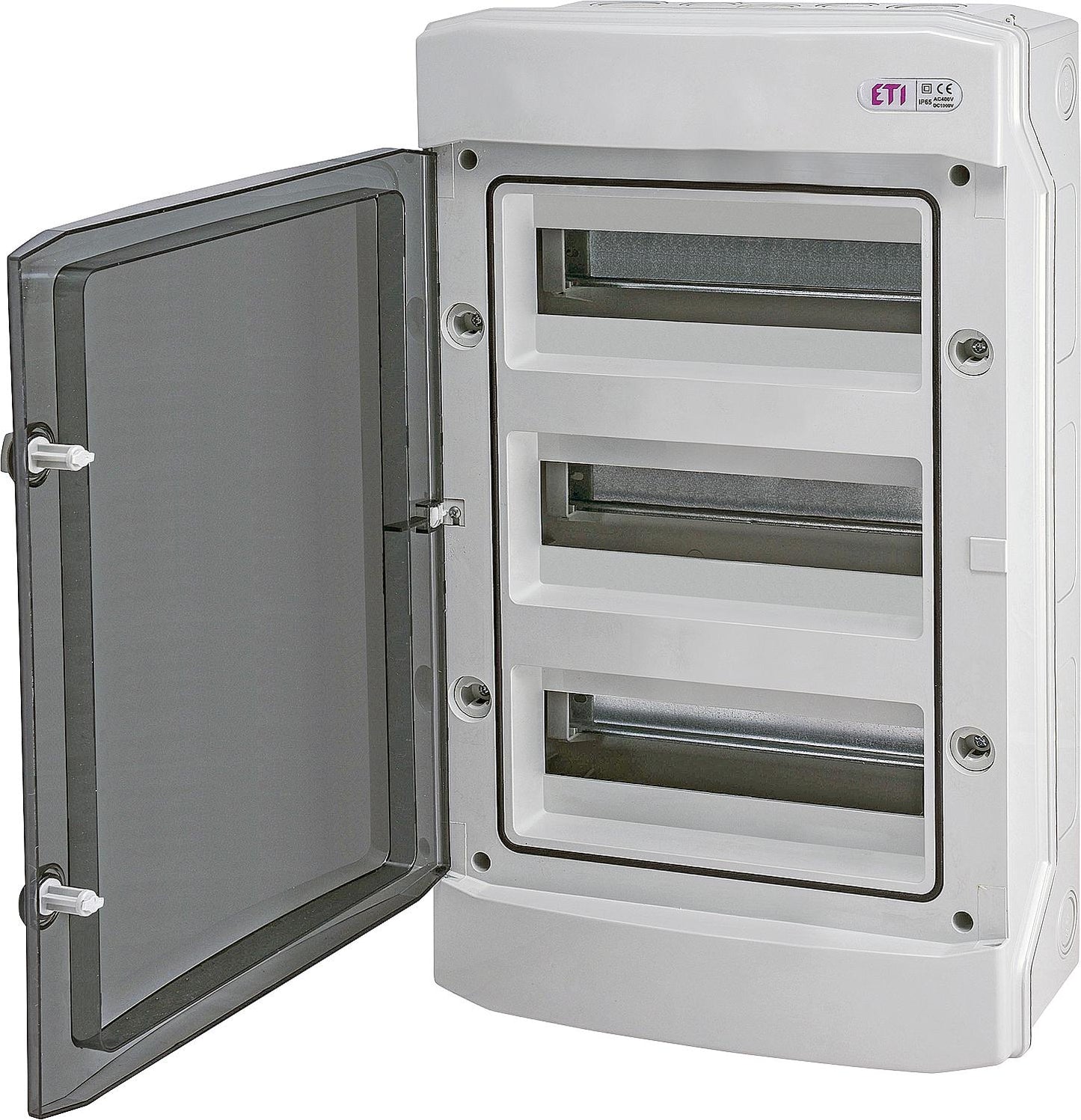 Surface-mounted distribution box ECH-4G, 1 row, 4 modules, suitable for damp locations IP65