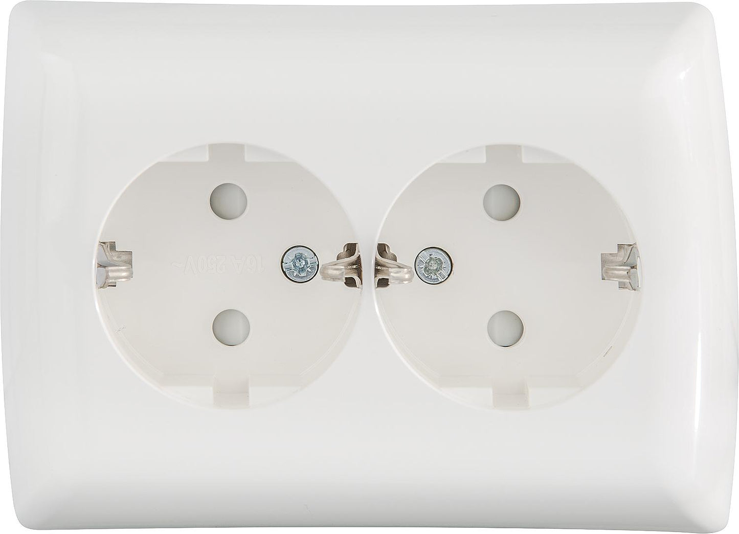 Siemens Schuko double socket, with increased contact protection, titanium white, 5UB2211-3
