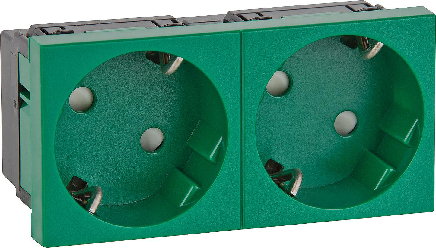 Prise sous plancher, calibre 45 mm, 3 voies, verte