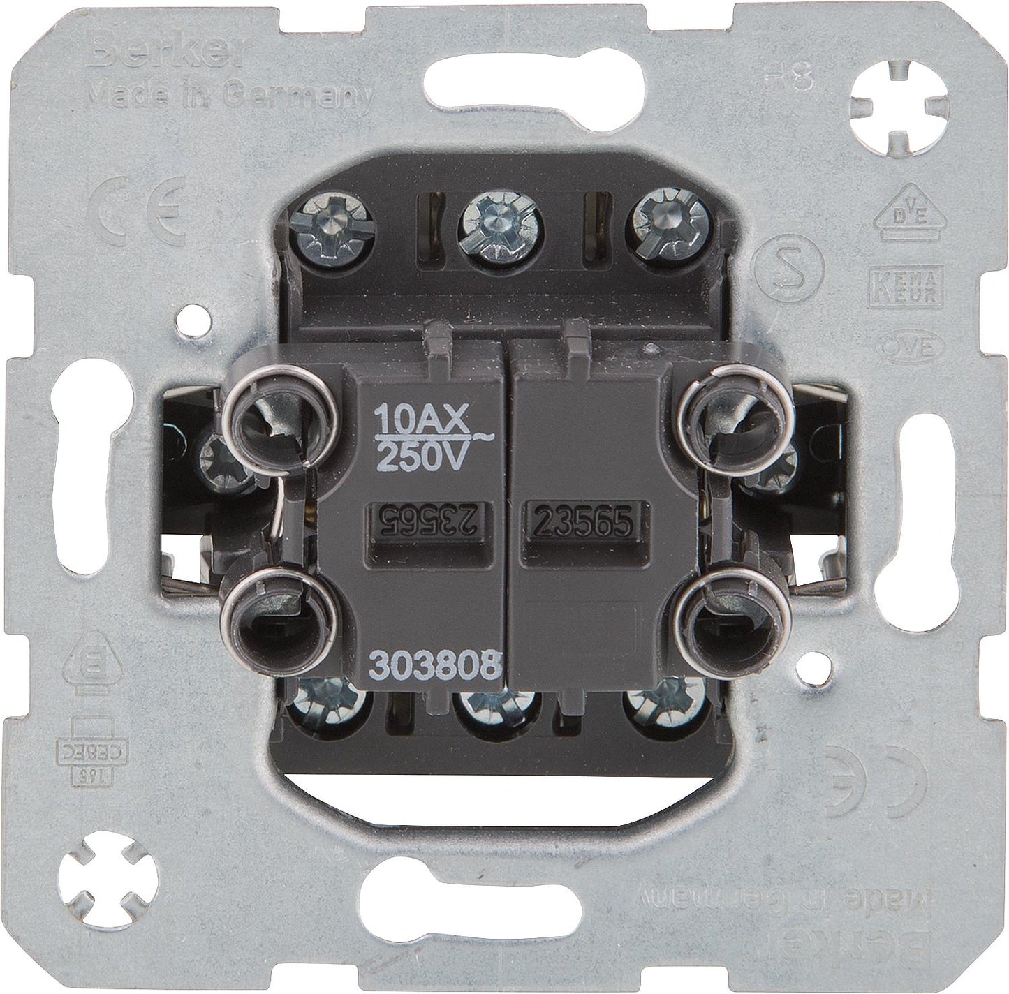 Berker 303808 flush-mounted double changeover switch, 250V, 1 piece