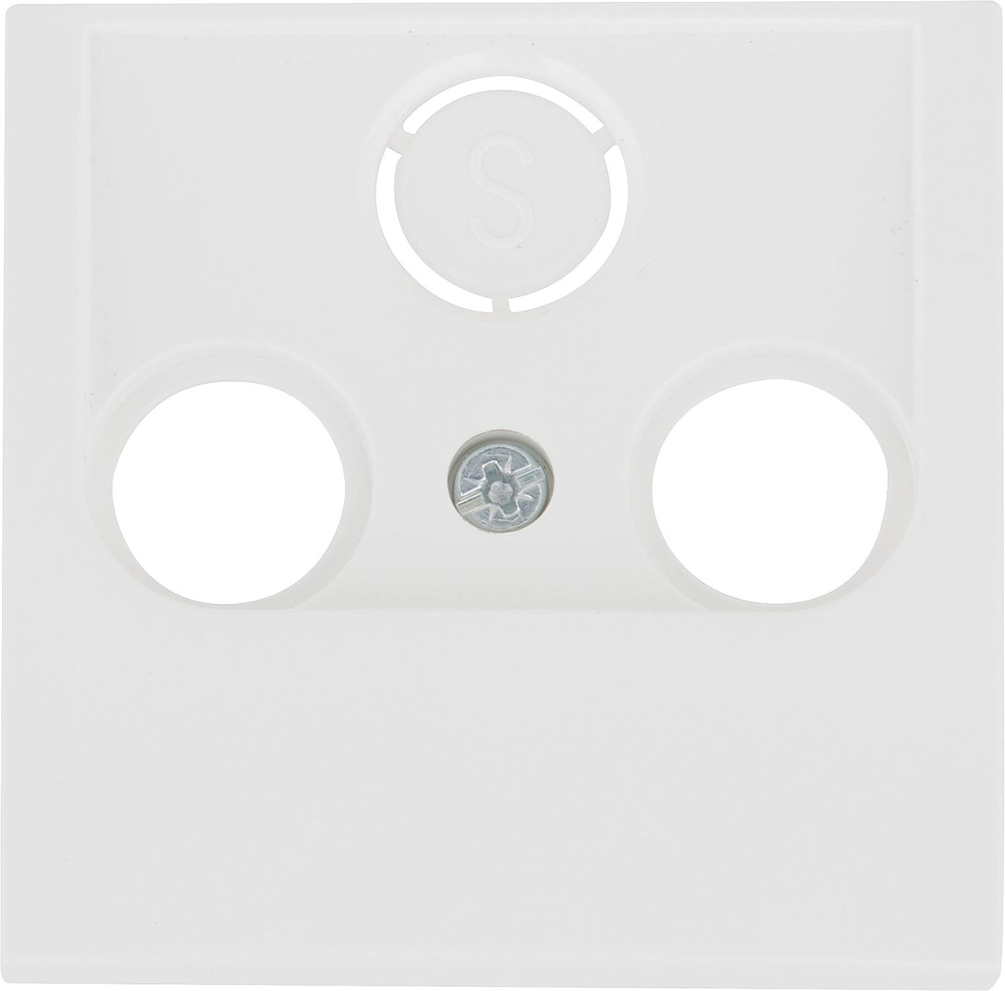 Berker 12038989 central plate, for 2-3 hole antenna sockets, polar white, glossy, 1 piece