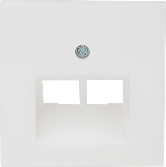 Berker 14098989 central plate, for double UAE socket, polar white, glossy, 1 piece