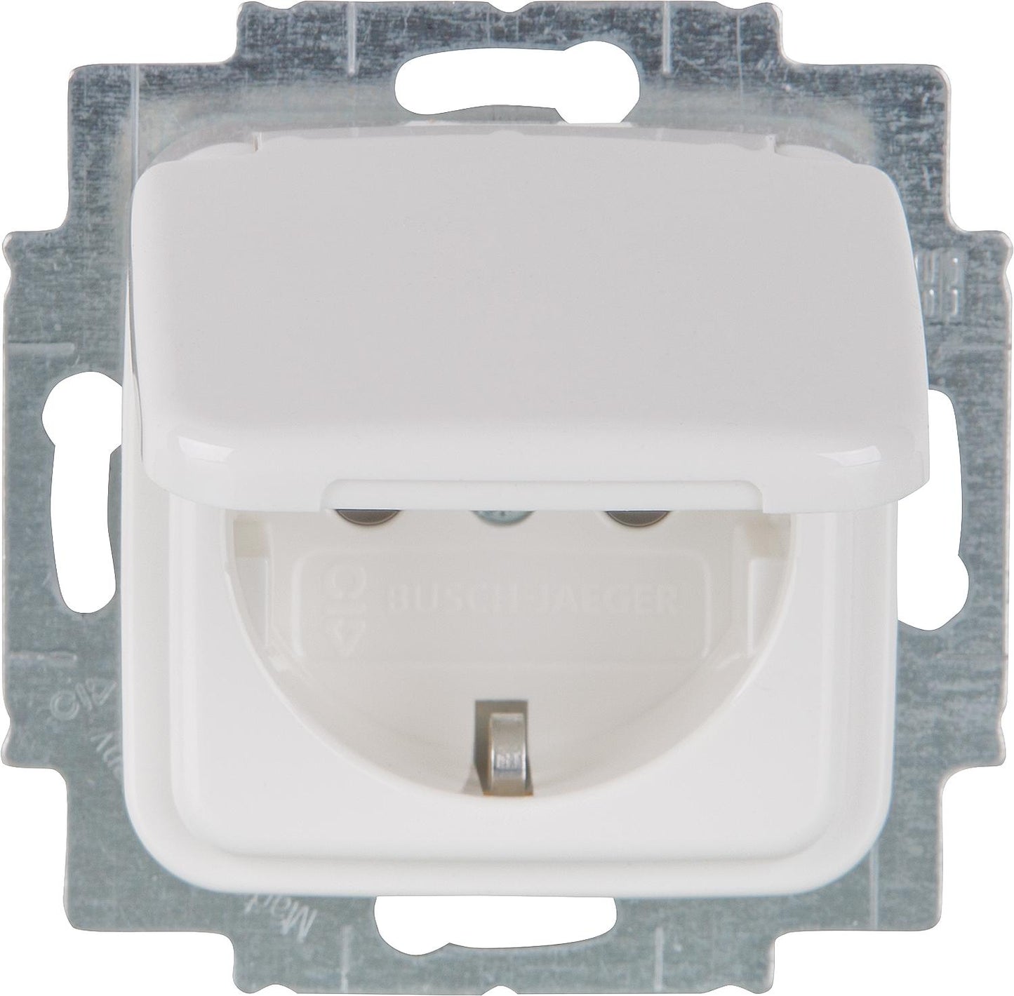Flush-mounted Schuko socket Busch-Jaeger IS with hinged cover 20 EUKB-214 Alpine White, 1 piece