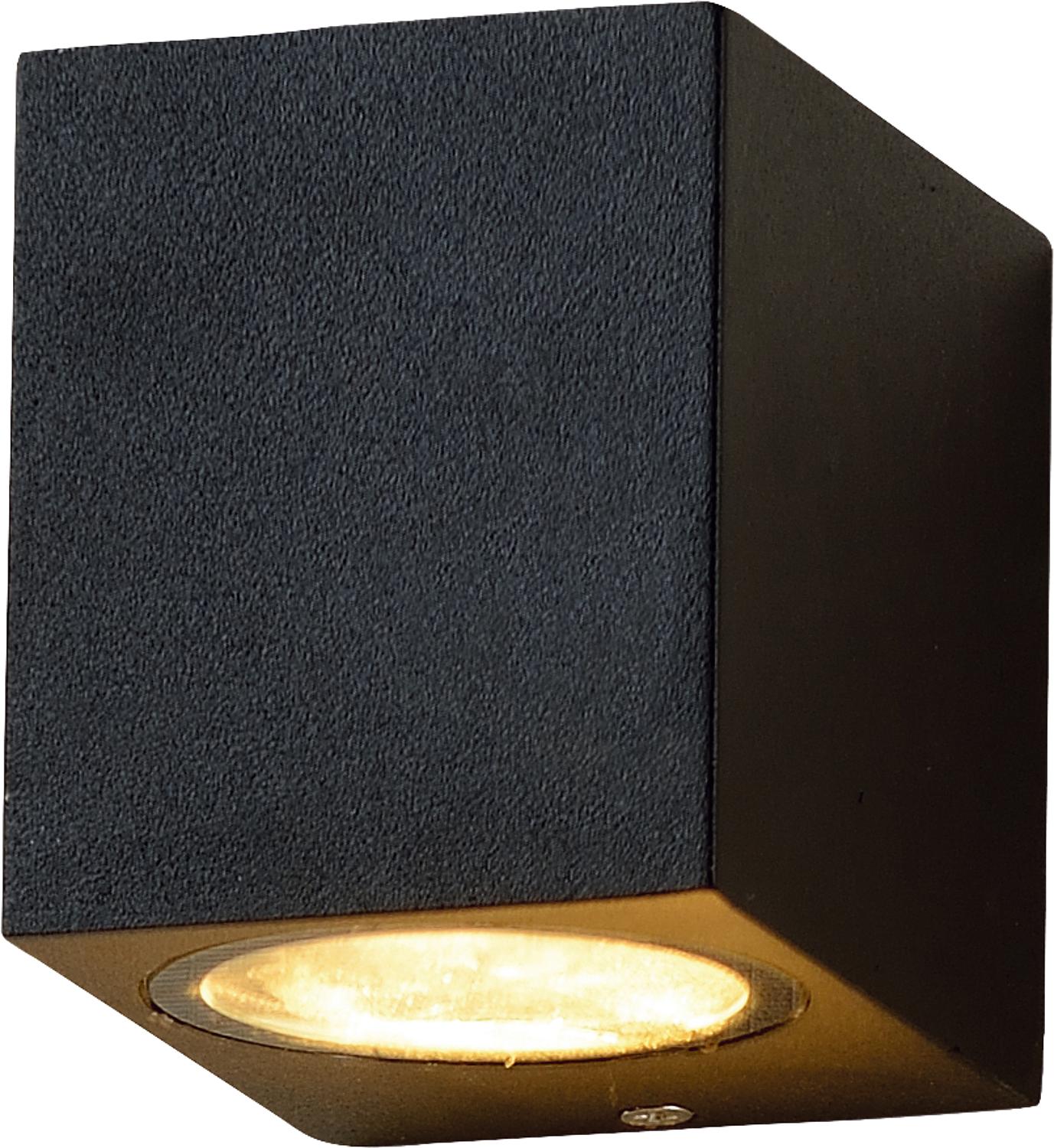 LED outdoor light, downward light emission, square, with GU10 socket, IP54, matte black
