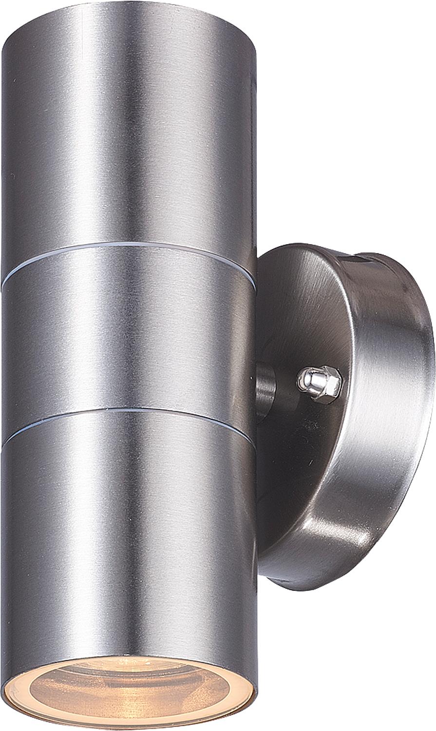 LED outdoor light, downward light emission, round, with GU10 socket, IP54, stainless steel