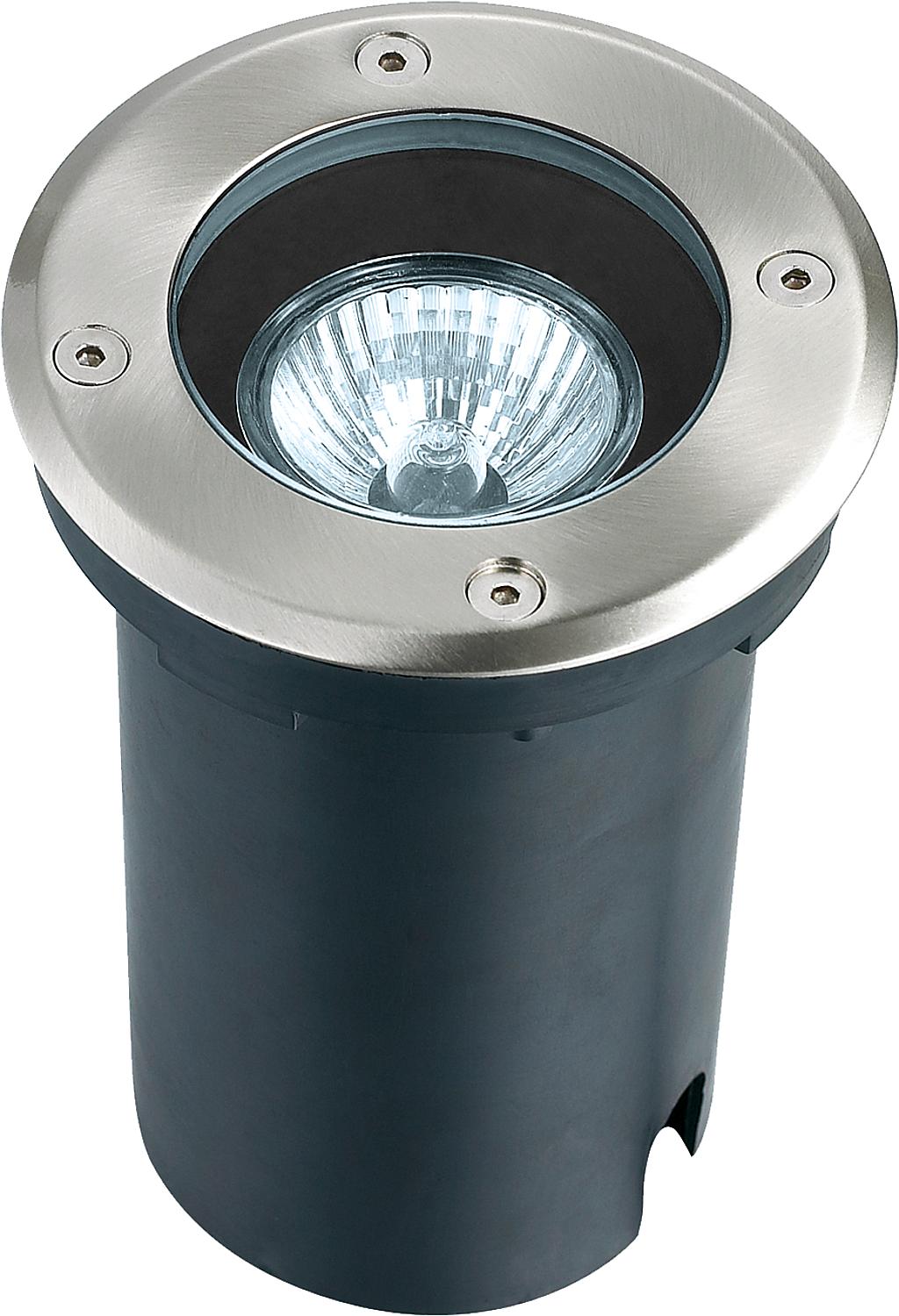 Round LED recessed spotlight with GU10 socket, IP67, silver