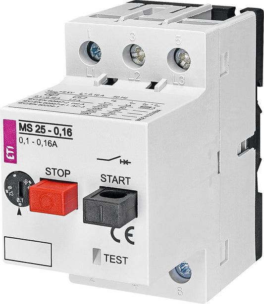 Motor protection switch ETI, MS25-0.16, tripping range 0.1 - 0.16 A
