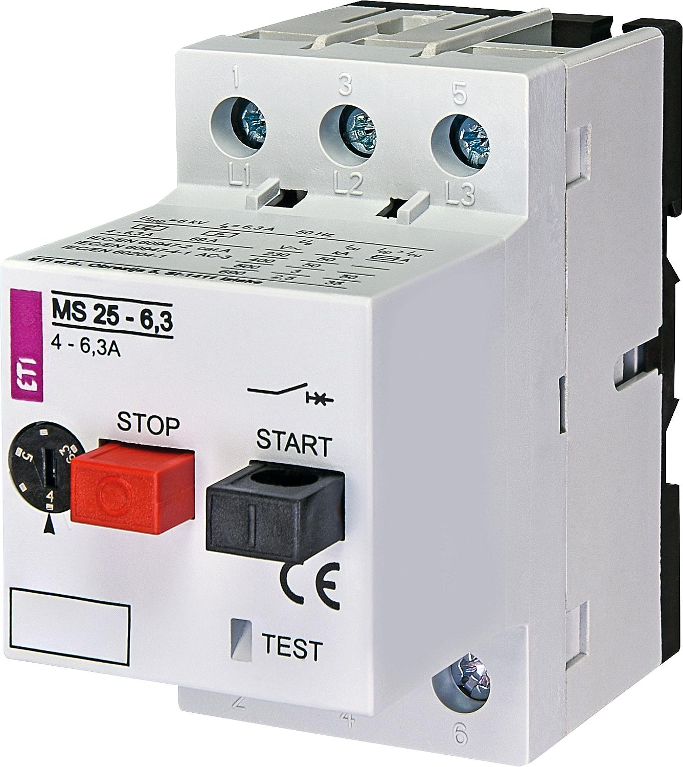 Motor protection switch ETI, MS25-0.16, tripping range 0.1 - 0.16 A