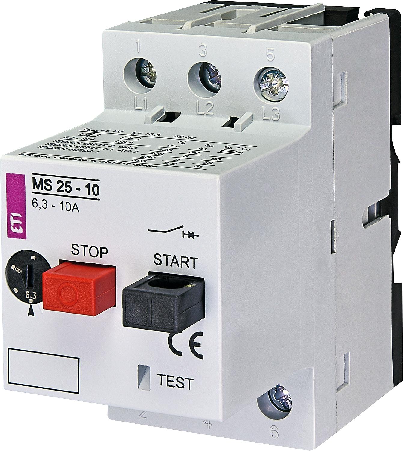 Motor protection switch ETI, MS25-0.16, tripping range 0.1 - 0.16 A