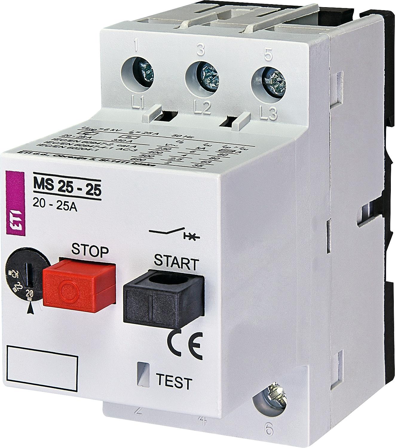 Motor protection switch ETI, MS25-0.16, tripping range 0.1 - 0.16 A