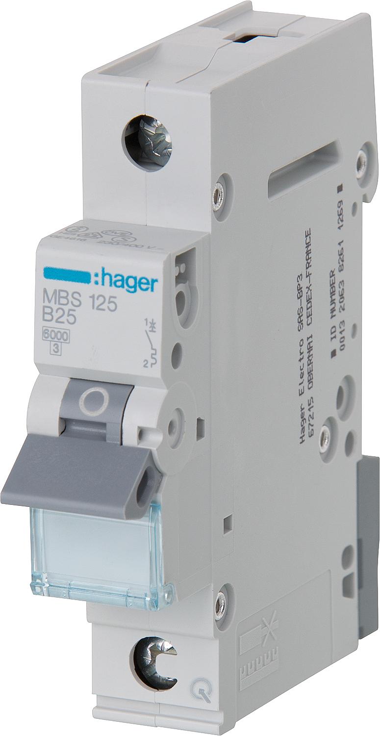 Hager B16A, 1p, 6kA, SSK miniature circuit breaker