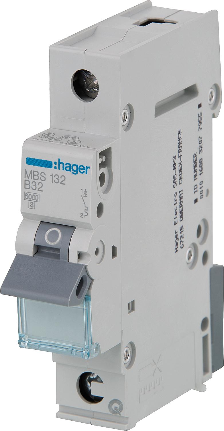 Hager B16A, 1p, 6kA, SSK miniature circuit breaker
