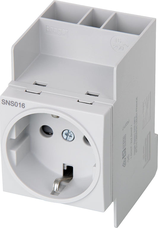 Verteilereinbausteckdose Hager 16A, 250V, SNS016