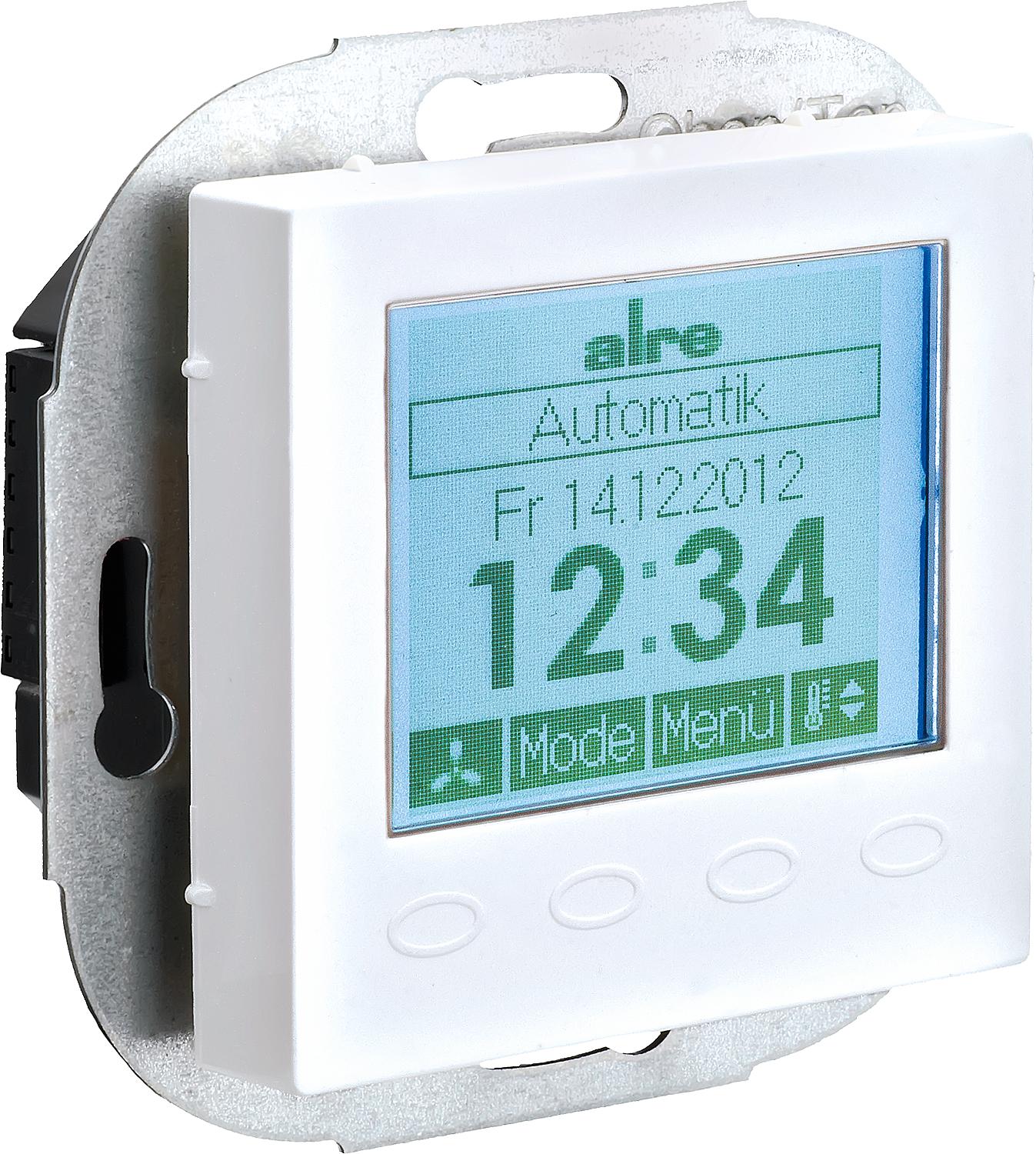 Alre flush-mounted electronic climate controller with cover, pure white glossy, without frame, KTRRUu-217.456#07