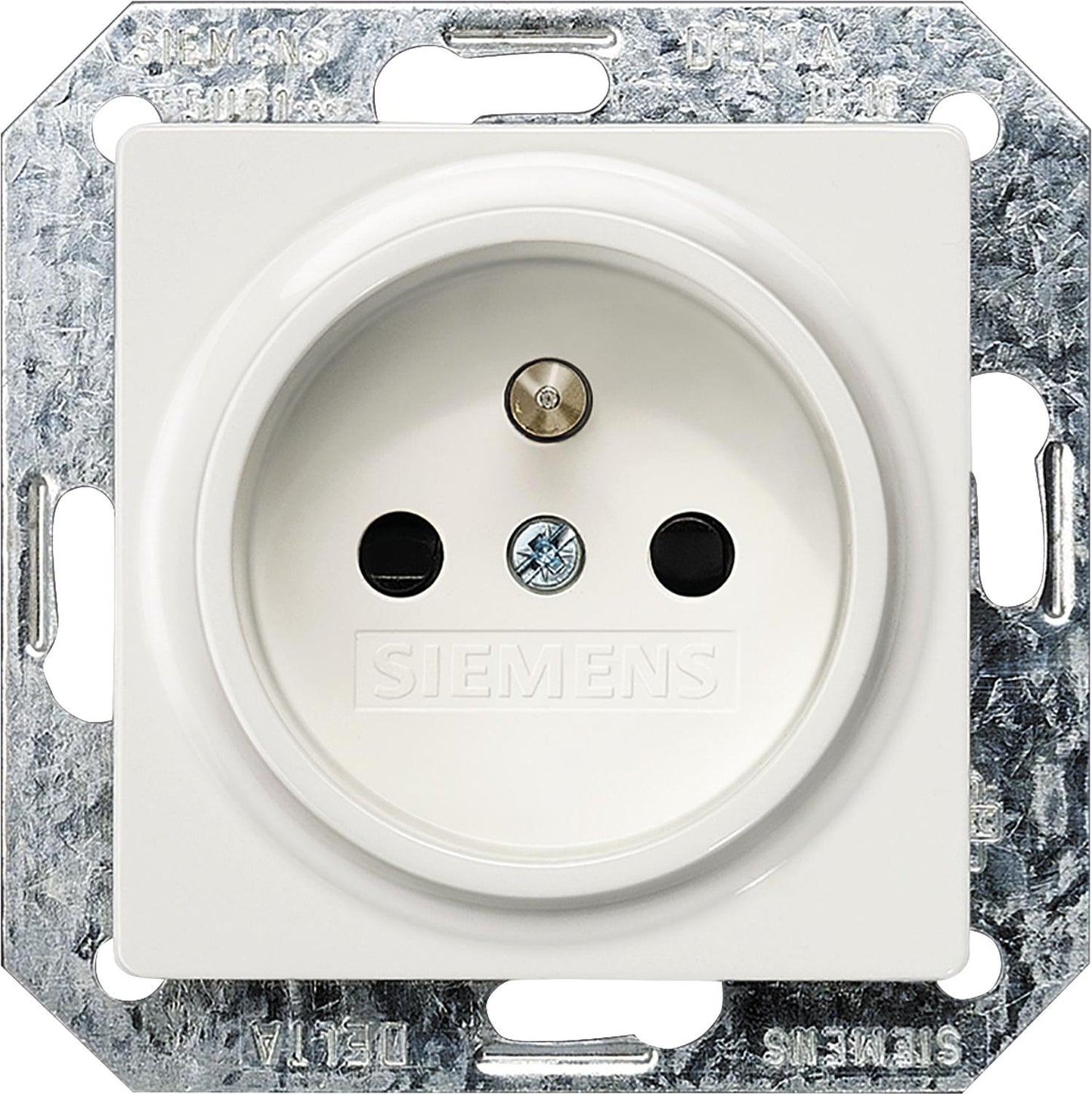 Schuko socket with claws, French/Belgian standard, aluminium metallic, 5UB1 938