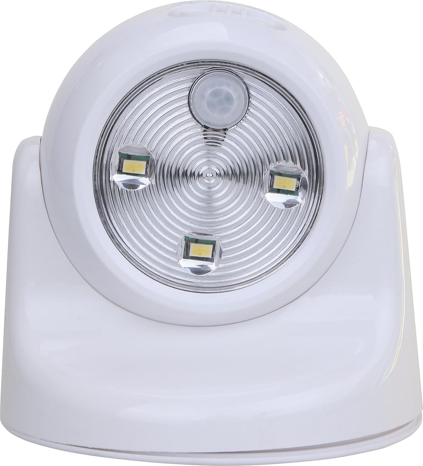 LED wall/ceiling spotlight with motion sensor, battery operated, white, IP44