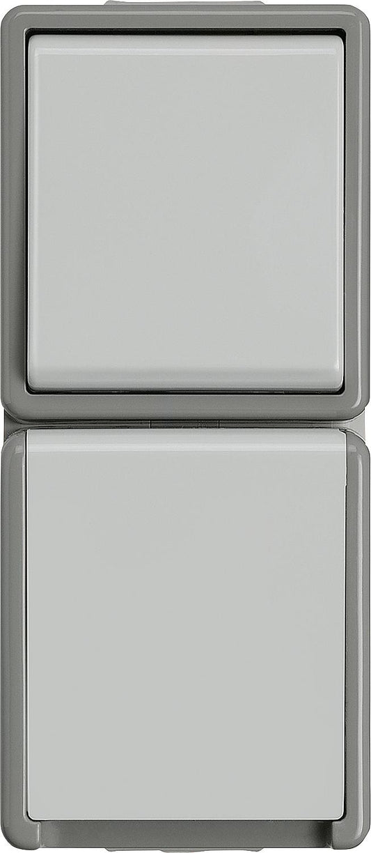 Schuko-Steckdose/Schalter, 2-fach, senkrecht
