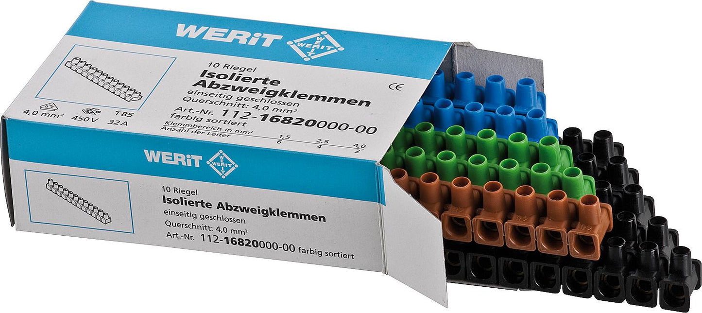 Insulated branch terminal VDE 6 x 1.5 mm² 1 bag 10 pieces
