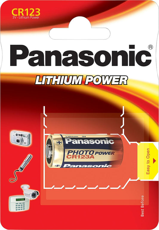 Pile photo au lithium CR-123AEP 3V, diamètre 17 x 35 mm