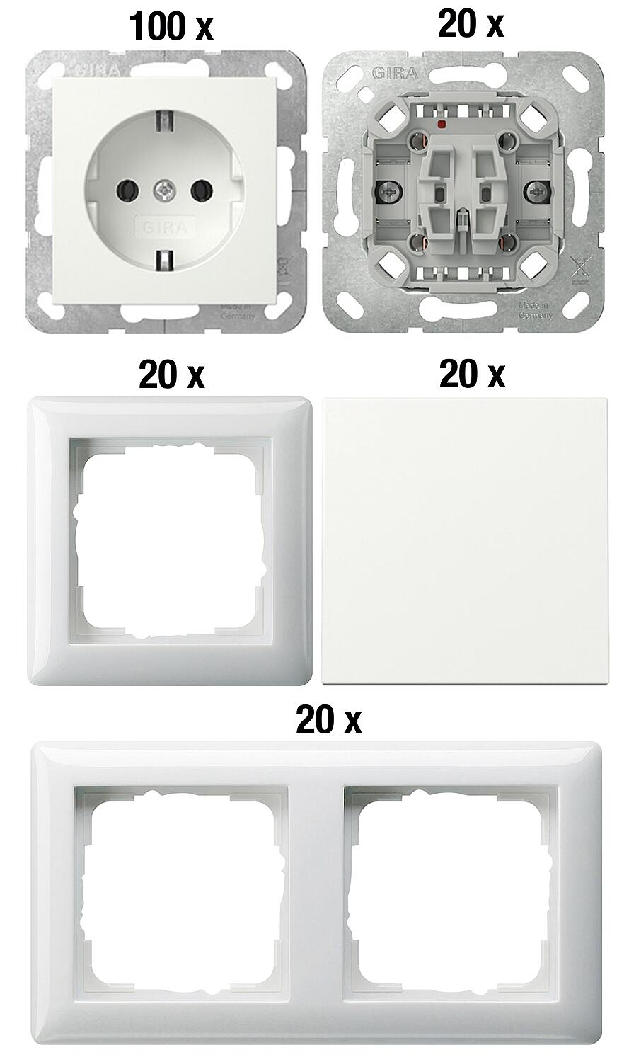 GIRA 180-piece switch and socket set