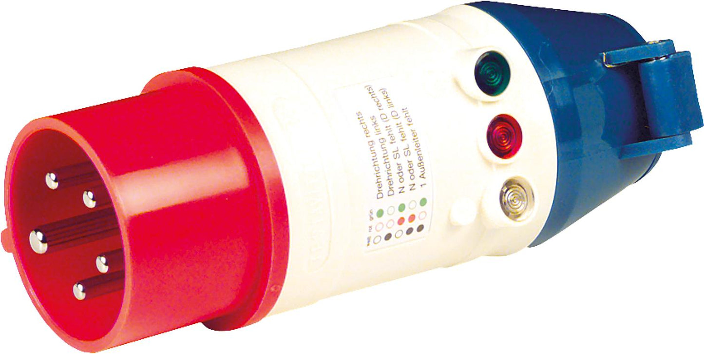 CEE test adapter TV416 with phase sequence indicator 16A