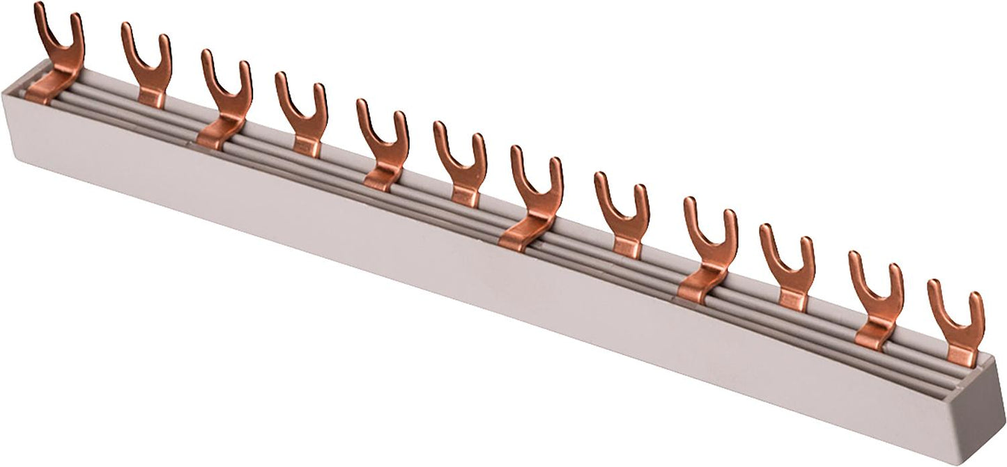 Pollmann G4L-L1+N-L2+N-L3+N fork-type busbar / 10mm² length 210mm (12TE)