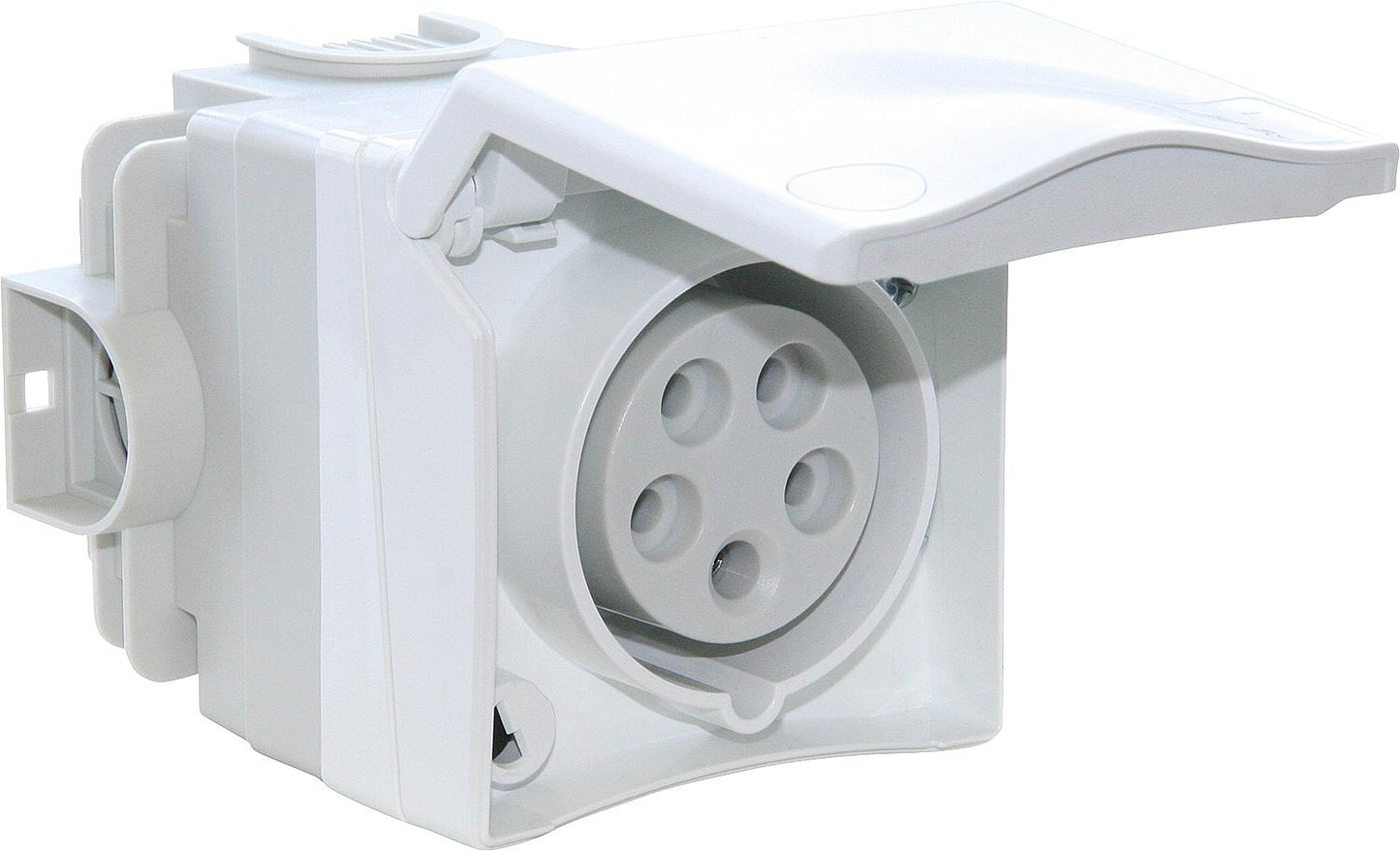 CEE flush-mounted socket PCE 16A, 5-pin, IP44 with flush-mounted box