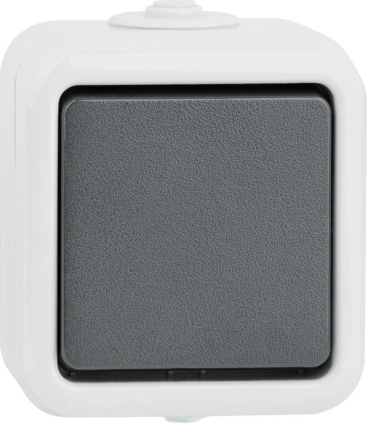 Surface-mounted rocker switch PEHA IP 44, changeover, grey D626 WAB