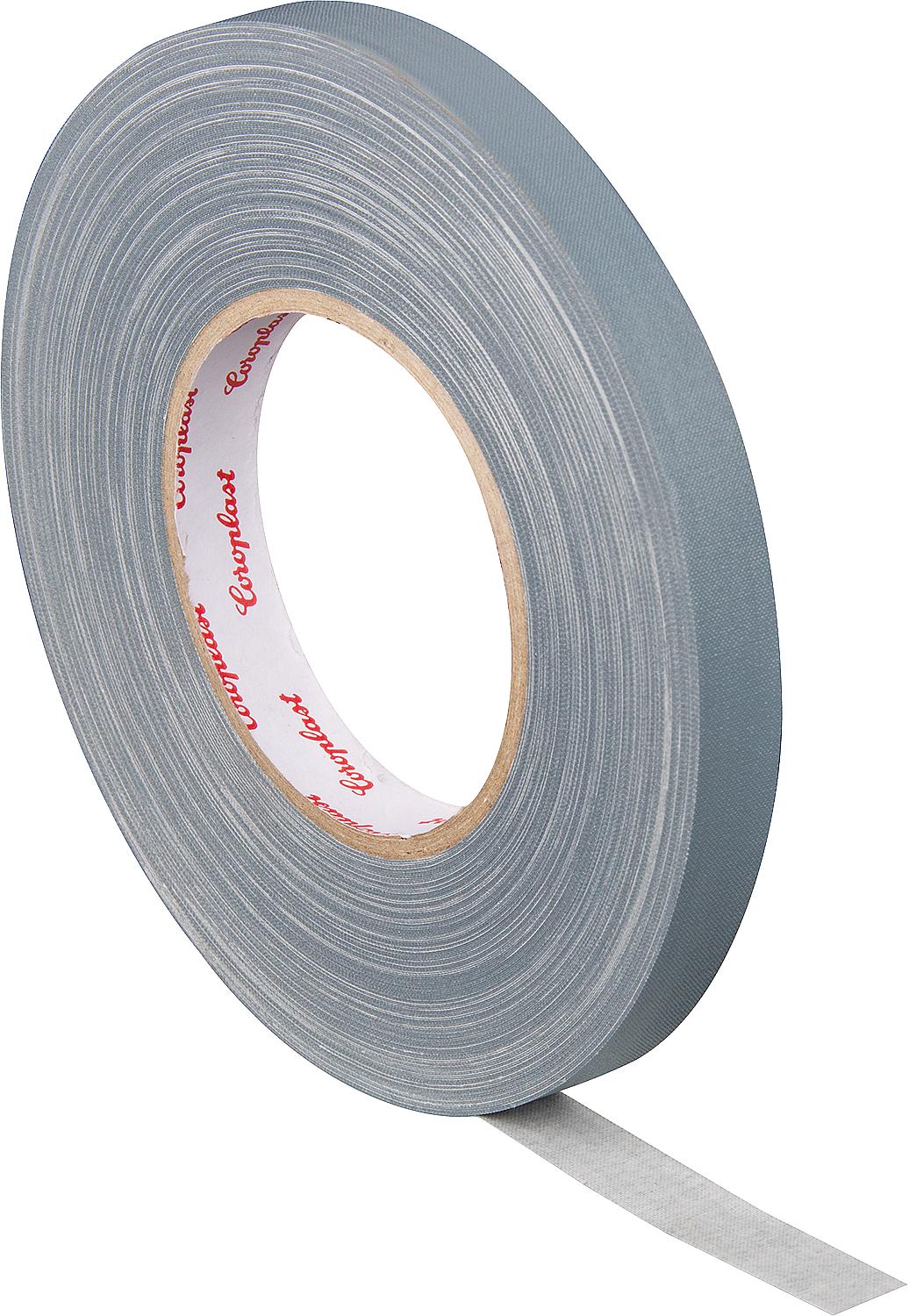 Black fabric adhesive tape, 15mm wide, 50m long.