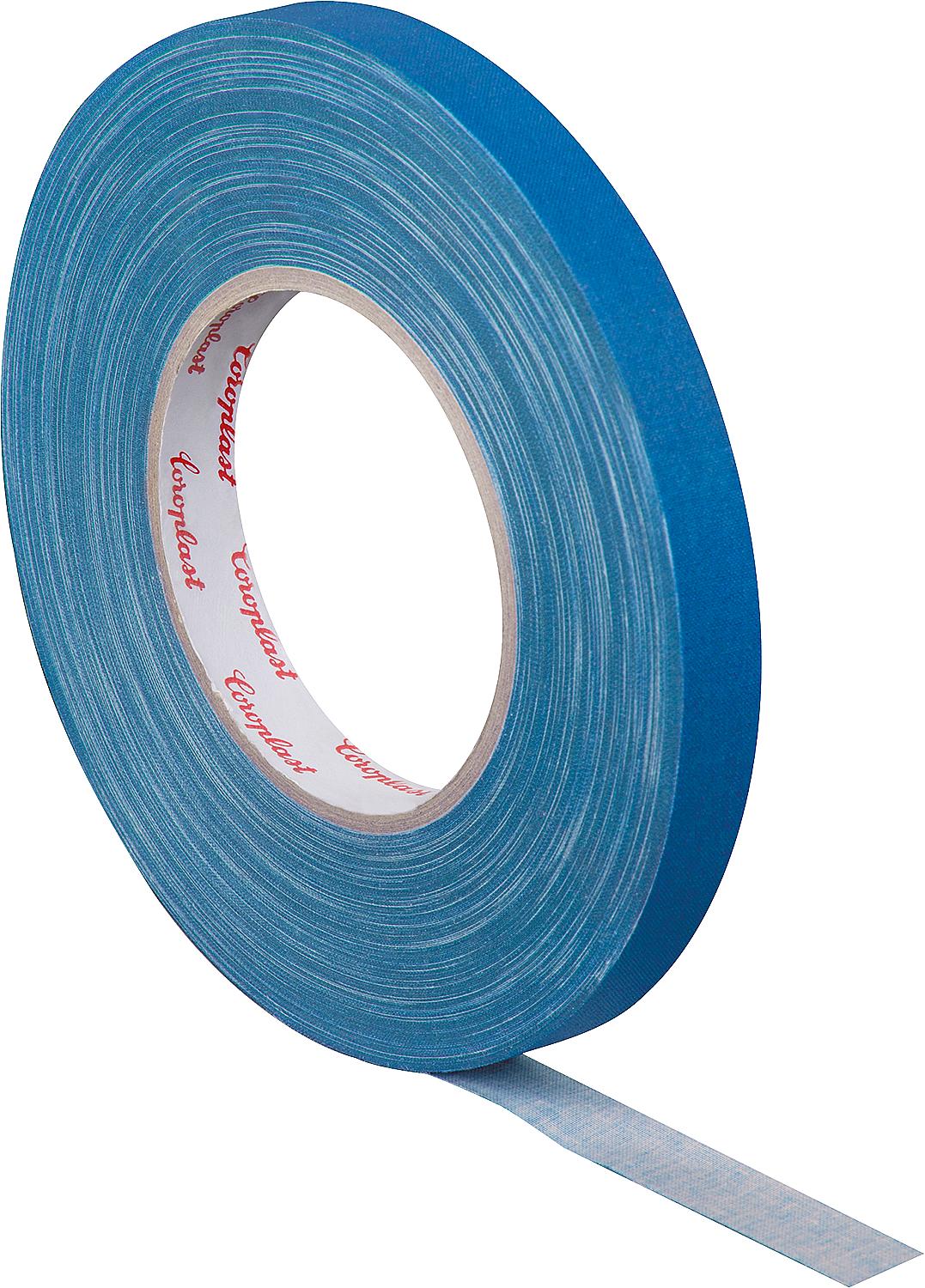 Black fabric adhesive tape, 15mm wide, 50m long.