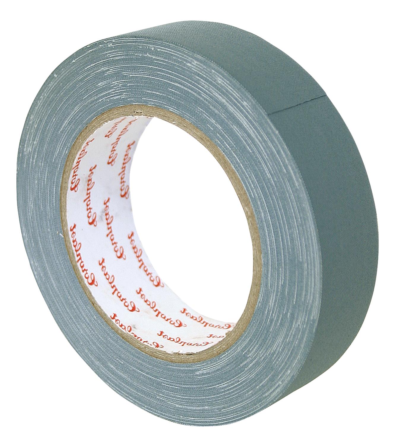 Black fabric adhesive tape, 15mm wide, 50m long.
