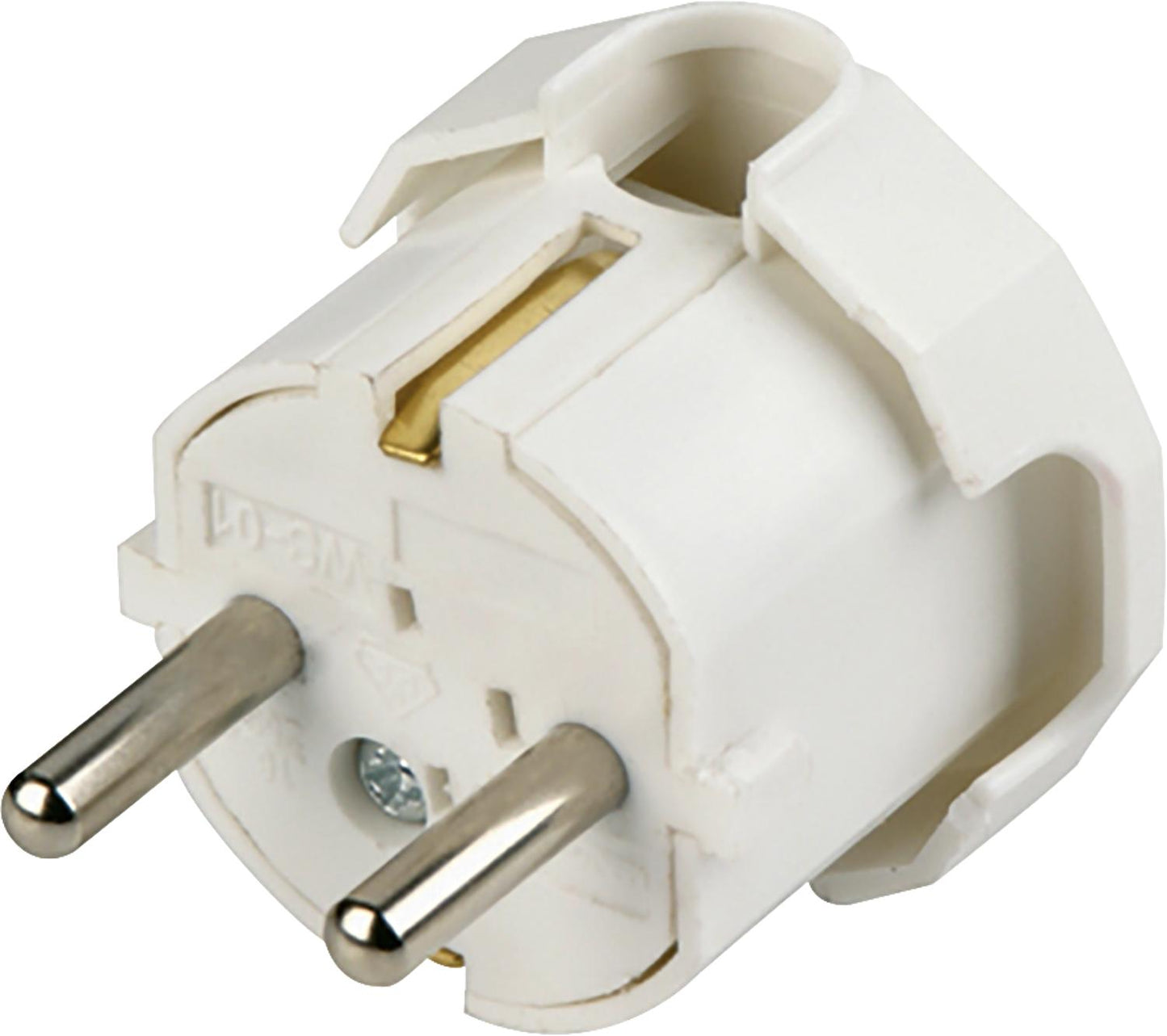 Fiche Schuko coudée, blanche, 10-16 A, 250 V