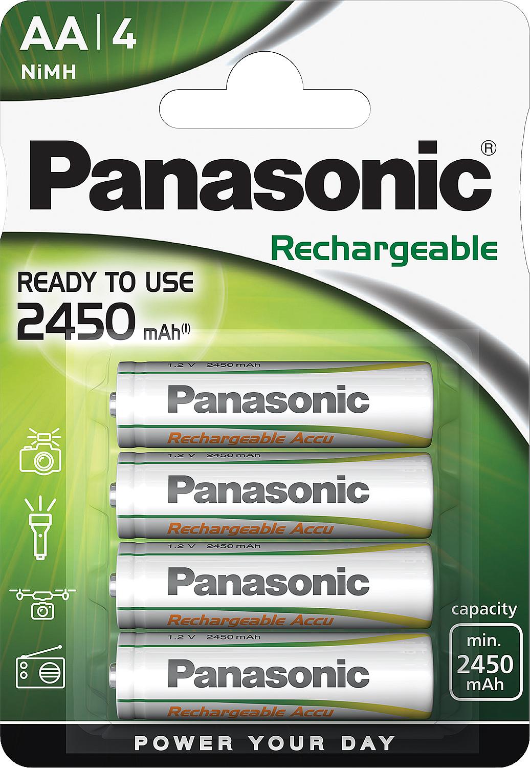 Panasonic, Rechargeable Accu NiMH-Akku-Zellen, Mignon, AA