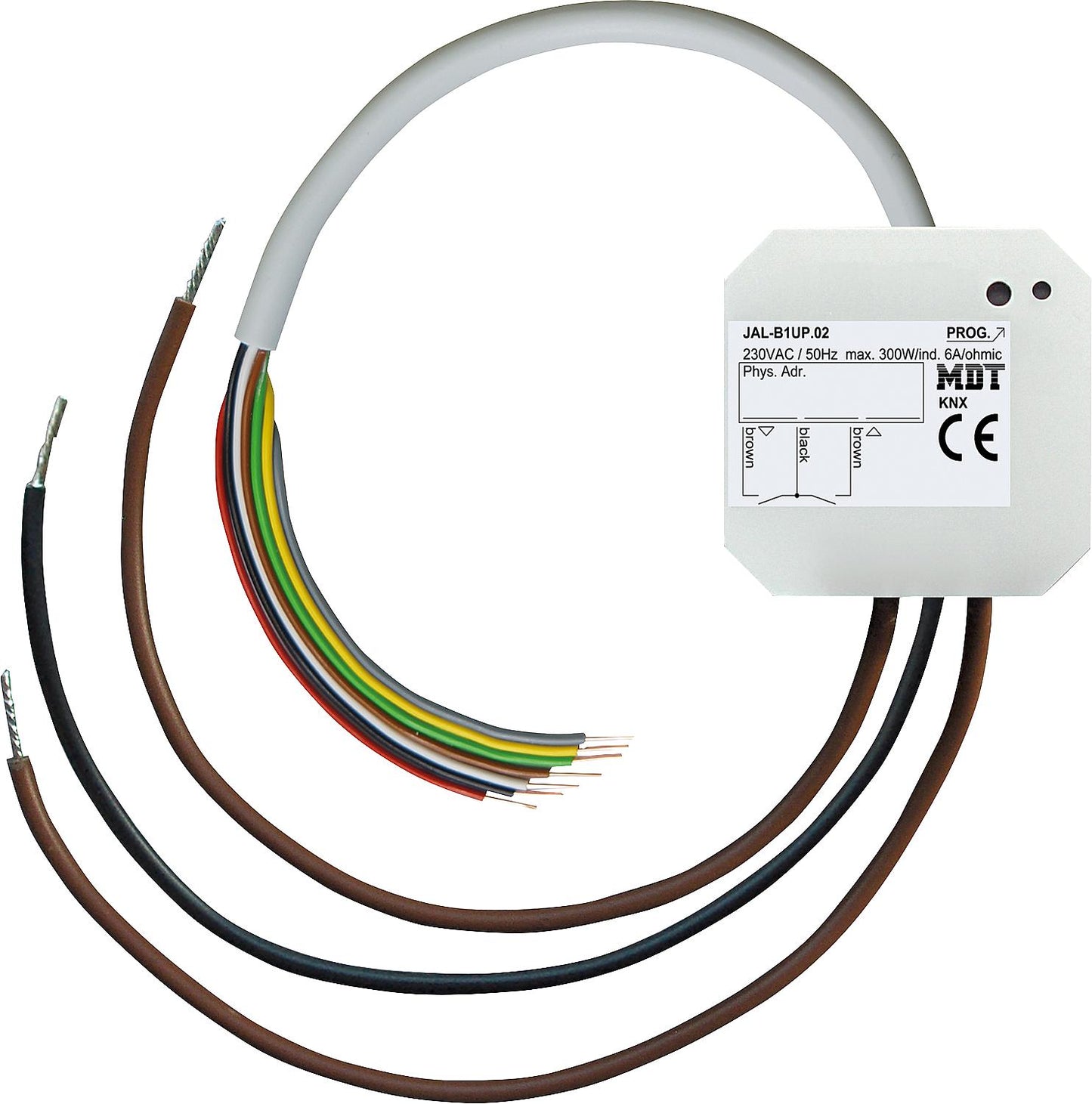 MDT flush-mounted blind actuator, single-channel, with binary inputs, 6A, 230V