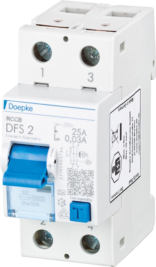 Disjoncteur différentiel bipolaire Doepke DFS2 025-2/0.03-A