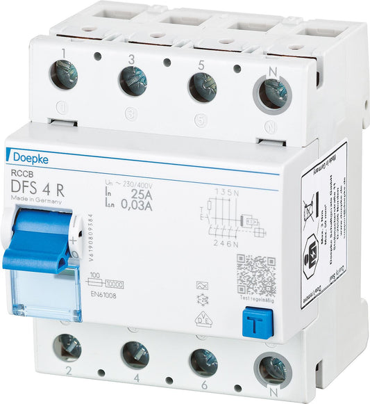 Disjoncteur différentiel DFS 4, type A instantané, neutre droit