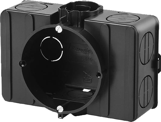 F-Tronic flush-mounted device junction box, Ø 60 mm, black, 1 piece