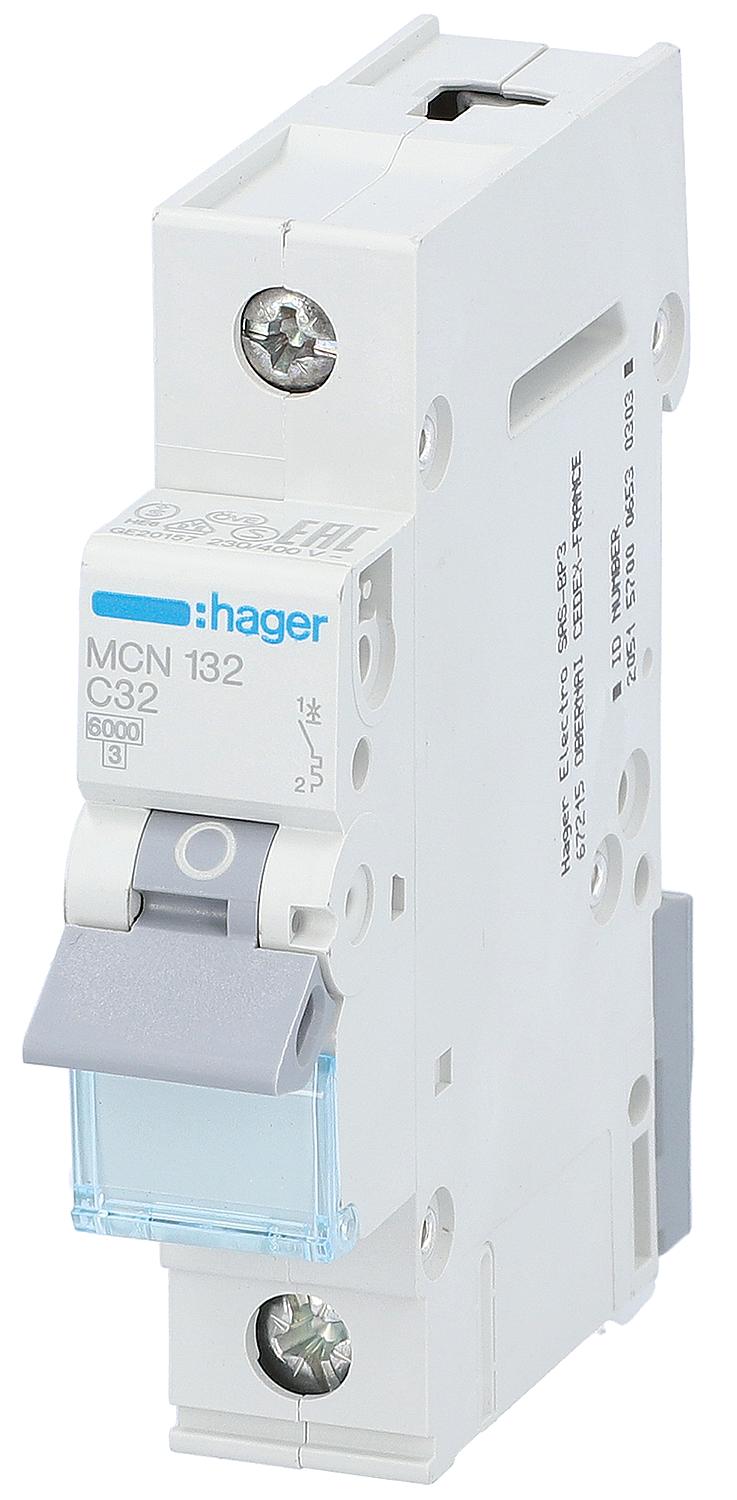 Hager circuit breaker, B6A 1p, 6kA, MBN106