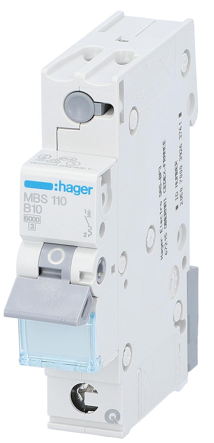 Hager B16A, 1p, 6kA, SSK miniature circuit breaker