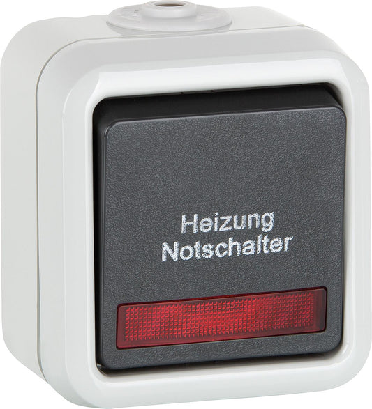AP heating emergency switch PEHA IP44, on/off/changeover switch D 626 WAB HN