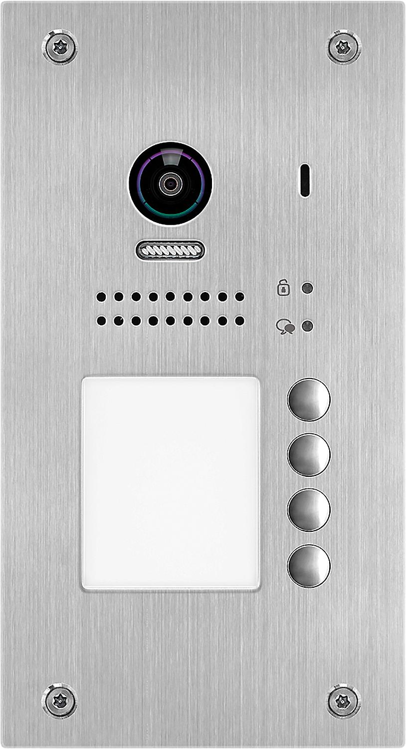 Video door intercom VT200 flush mount, 1x doorbell button, stainless steel, WxHxD: 120x220x2mm