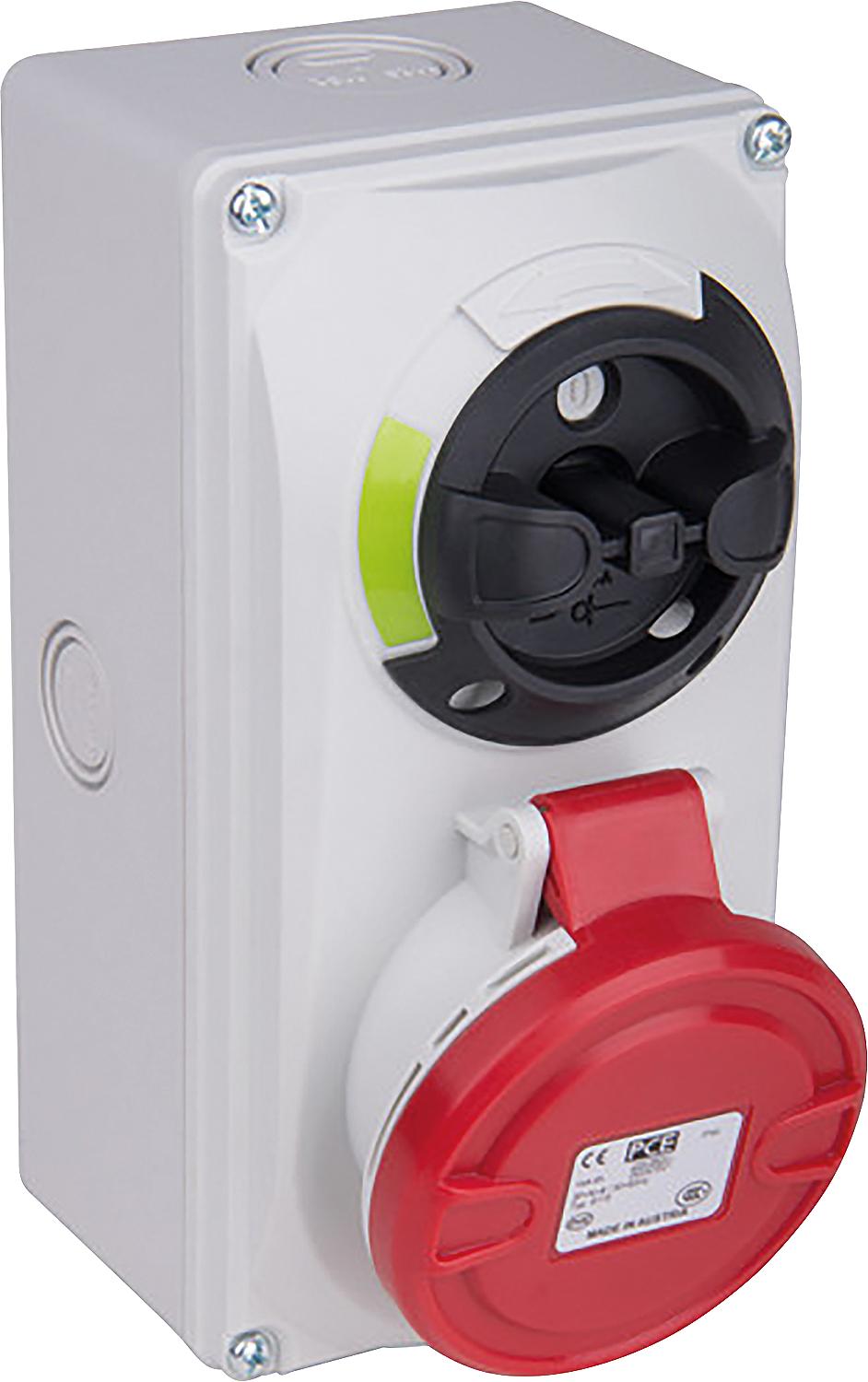 Abschaltbare CEE-Wandsteckdose mit "Knock out"